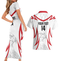 Jordan Football Custom Couples Matching Short Sleeve Bodycon Dress and Hawaiian Shirt Go The Chivalrous Ones - Wonder Print Shop