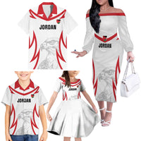 Jordan Football Custom Family Matching Off The Shoulder Long Sleeve Dress and Hawaiian Shirt Go The Chivalrous Ones - Wonder Print Shop