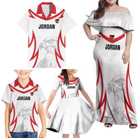 Jordan Football Custom Family Matching Off Shoulder Maxi Dress and Hawaiian Shirt Go The Chivalrous Ones - Wonder Print Shop