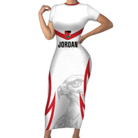 Jordan Football Custom Family Matching Short Sleeve Bodycon Dress and Hawaiian Shirt Go The Chivalrous Ones - Wonder Print Shop