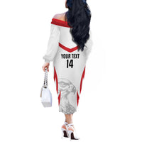 Jordan Football Custom Off The Shoulder Long Sleeve Dress Go The Chivalrous Ones - Wonder Print Shop