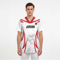 Jordan Football Custom Scrub Top Go The Chivalrous Ones - Wonder Print Shop