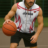 Jordan Football Custom Sleeveless Zip Hoodie Go The Chivalrous Ones - Wonder Print Shop