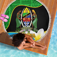 Personalised Tanzania Independence Day Beach Blanket Heri ya Siku ya Uhuru African Pattern - Wonder Print Shop