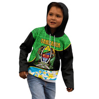 Personalised Tanzania Independence Day Kid Hoodie Heri ya Siku ya Uhuru African Pattern - Wonder Print Shop