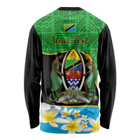 Personalised Tanzania Independence Day Long Sleeve Shirt Heri ya Siku ya Uhuru African Pattern - Wonder Print Shop