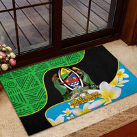 Personalised Tanzania Independence Day Rubber Doormat Heri ya Siku ya Uhuru African Pattern - Wonder Print Shop