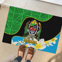 Personalised Tanzania Independence Day Rubber Doormat Heri ya Siku ya Uhuru African Pattern - Wonder Print Shop