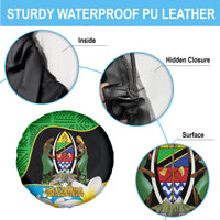 Personalised Tanzania Independence Day Spare Tire Cover Heri ya Siku ya Uhuru African Pattern - Wonder Print Shop