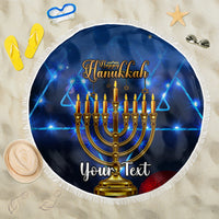 Personalised Hanukkah Beach Blanket Menorah Happy Jewish Holiday - Wonder Print Shop