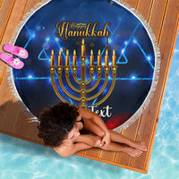 Personalised Hanukkah Beach Blanket Menorah Happy Jewish Holiday - Wonder Print Shop