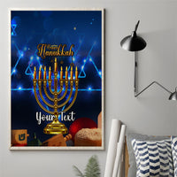 Personalised Hanukkah Canvas Wall Art Menorah Happy Jewish Holiday - Wonder Print Shop