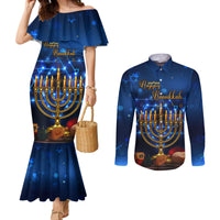 personalised-hanukkah-couples-matching-mermaid-dress-and-long-sleeve-button-shirt-menorah-happy-jewish-holiday