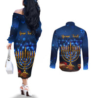 personalised-hanukkah-couples-matching-off-the-shoulder-long-sleeve-dress-and-long-sleeve-button-shirt-menorah-happy-jewish-holiday