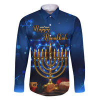 Personalised Hanukkah Family Matching Long Sleeve Bodycon Dress and Hawaiian Shirt Menorah Happy Jewish Holiday - Wonder Print Shop