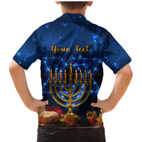 Personalised Hanukkah Family Matching Mermaid Dress and Hawaiian Shirt Menorah Happy Jewish Holiday - Wonder Print Shop