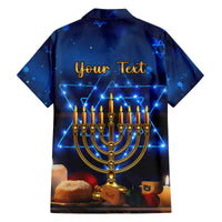 Personalised Hanukkah Family Matching Tank Maxi Dress and Hawaiian Shirt Menorah Happy Jewish Holiday - Wonder Print Shop