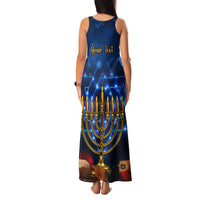 Personalised Hanukkah Family Matching Tank Maxi Dress and Hawaiian Shirt Menorah Happy Jewish Holiday - Wonder Print Shop