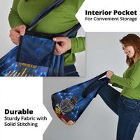 Personalised Hanukkah Grocery Bag Menorah Happy Jewish Holiday