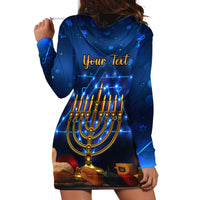 Personalised Hanukkah Hoodie Dress Menorah Happy Jewish Holiday - Wonder Print Shop