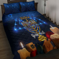 Personalised Hanukkah Quilt Bed Set Menorah Happy Jewish Holiday - Wonder Print Shop