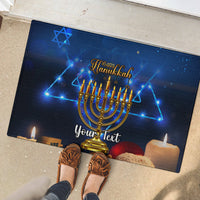 Personalised Hanukkah Rubber Doormat Menorah Happy Jewish Holiday - Wonder Print Shop