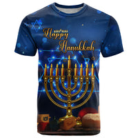 Personalised Hanukkah T Shirt Menorah Happy Jewish Holiday - Wonder Print Shop