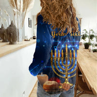 Personalised Hanukkah Women Casual Shirt Menorah Happy Jewish Holiday - Wonder Print Shop