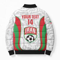 Iran Football Custom Bomber Puffer Jacket Come On Team Melli Cheetah - Wonder Print Shop
