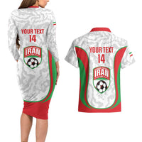 Iran Football Custom Couples Matching Long Sleeve Bodycon Dress and Hawaiian Shirt Come On Team Melli Cheetah - Wonder Print Shop