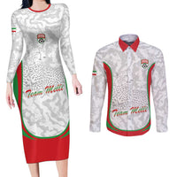 Iran Football Custom Couples Matching Long Sleeve Bodycon Dress and Long Sleeve Button Shirt Come On Team Melli Cheetah - Wonder Print Shop