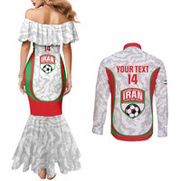 Iran Football Custom Couples Matching Mermaid Dress and Long Sleeve Button Shirt Come On Team Melli Cheetah - Wonder Print Shop