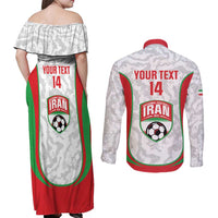 Iran Football Custom Couples Matching Off Shoulder Maxi Dress and Long Sleeve Button Shirt Come On Team Melli Cheetah - Wonder Print Shop