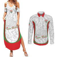 Iran Football Custom Couples Matching Summer Maxi Dress and Long Sleeve Button Shirt Come On Team Melli Cheetah - Wonder Print Shop
