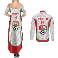 Iran Football Custom Couples Matching Summer Maxi Dress and Long Sleeve Button Shirt Come On Team Melli Cheetah - Wonder Print Shop
