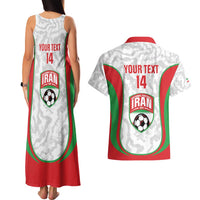 Iran Football Custom Couples Matching Tank Maxi Dress and Hawaiian Shirt Come On Team Melli Cheetah - Wonder Print Shop