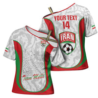 Iran Football Custom Cross Shoulder Shirt Come On Team Melli Cheetah - Wonder Print Shop