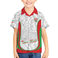 Iran Football Custom Family Matching Off The Shoulder Long Sleeve Dress and Hawaiian Shirt Come On Team Melli Cheetah - Wonder Print Shop