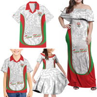 Iran Football Custom Family Matching Off Shoulder Maxi Dress and Hawaiian Shirt Come On Team Melli Cheetah - Wonder Print Shop