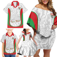 Iran Football Custom Family Matching Off Shoulder Short Dress and Hawaiian Shirt Come On Team Melli Cheetah - Wonder Print Shop