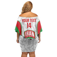 Iran Football Custom Family Matching Off Shoulder Short Dress and Hawaiian Shirt Come On Team Melli Cheetah - Wonder Print Shop