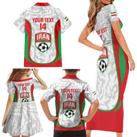 Iran Football Custom Family Matching Short Sleeve Bodycon Dress and Hawaiian Shirt Come On Team Melli Cheetah - Wonder Print Shop