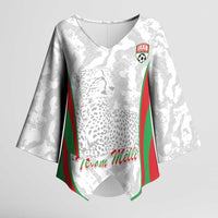 Iran Football Custom Kimono Sleeve Blouse Come On Team Melli Cheetah - Wonder Print Shop