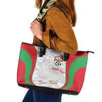 Iran Football Custom Leather Tote Bag Come On Team Melli Cheetah - Wonder Print Shop