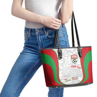 Iran Football Custom Leather Tote Bag Come On Team Melli Cheetah - Wonder Print Shop