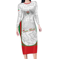 Iran Football Custom Long Sleeve Bodycon Dress Come On Team Melli Cheetah - Wonder Print Shop