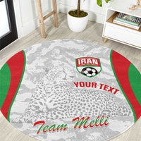 Iran Football Custom Round Carpet Come On Team Melli Cheetah - Wonder Print Shop