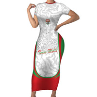 Iran Football Custom Short Sleeve Bodycon Dress Come On Team Melli Cheetah - Wonder Print Shop