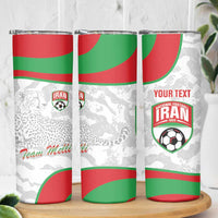 Iran Football Custom Skinny Tumbler Come On Team Melli Cheetah - Wonder Print Shop