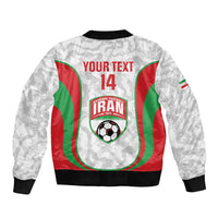 Iran Football Custom Sleeve Zip Bomber Jacket Come On Team Melli Cheetah - Wonder Print Shop